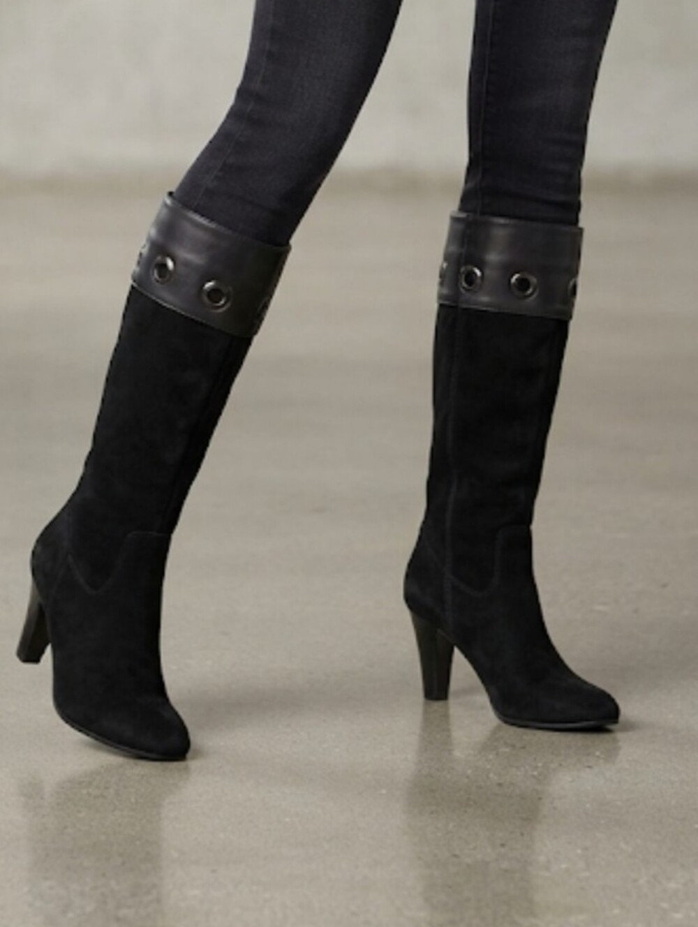 Sofft Womens Grommet Cuffed Tall Leather Heels Boots shoes sz 11M